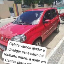 Carro roubado na noite dessa quarta-feira (13) em Caetés segue desaparecido