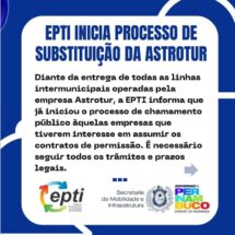 Através de Publicação no Instagram EPTI Anuncia Início de Processo de Substituição da ASTROTUR