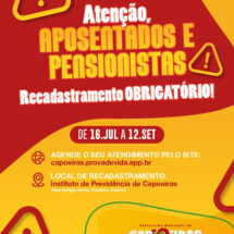 RECADASTRAMENTO EM CAPOEIRAS COMEÇA NO PRÓXIMO DIA 16